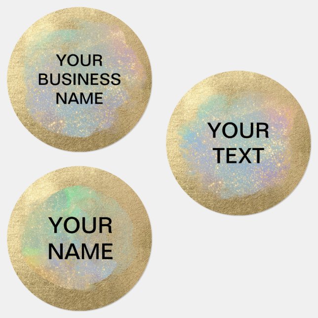Gold And iridescent Glitter Texture Labels (Group)