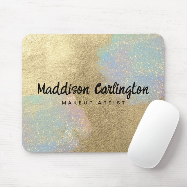 Gold And Iridescent Glitter Texture Mouse Pad (With Mouse)