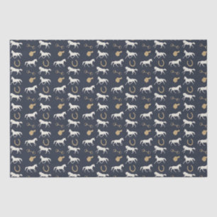 Gold and Ivory English Horses Pattern Tissue Paper