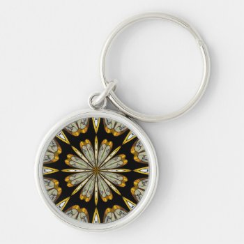 Gold And Ivory Glass Kaleidoscope Keychain by FalconsEye at Zazzle