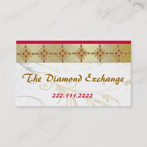 Customizable Gold and Jewels Business Card