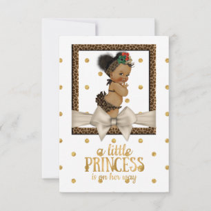 Gold and Leopard Print Girl's Baby Shower Invitation