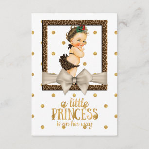 Gold and Leopard Print Girl's Baby Shower Invitation