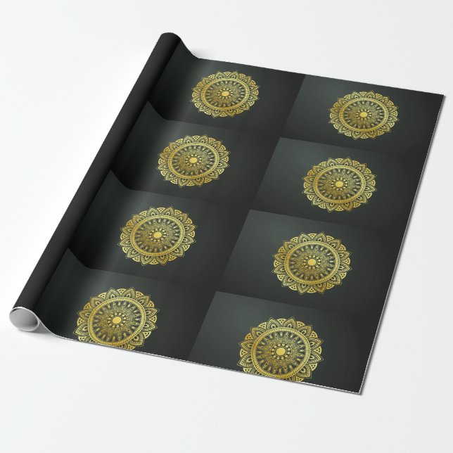 Gold and Mandala  Wrapping Paper (Unrolled)