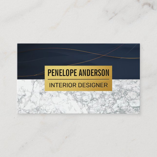 Gold and Marble Business Card (Front)
