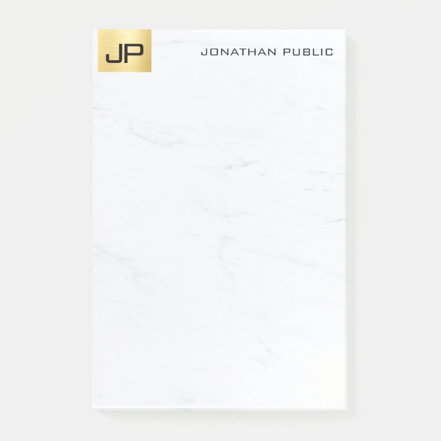 Gold And Marble Elegant Modern Simple Template Post-it Notes (Front)