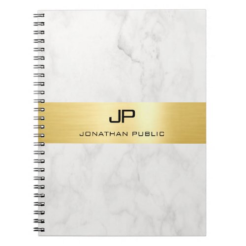 Gold And Marble Elegant Simple Modern Template Notebook