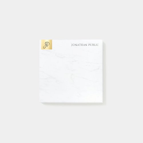 Gold And Marble Modern Elegant Clean Template Post_it Notes