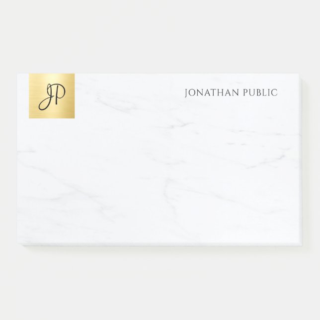Gold And Marble Modern Template Elegant Minimalist Post-it Notes (Front)