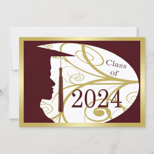 Gold and Maroon Man Silhouette 2024 Card