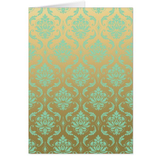 Gold and Mint Classic Damask (Front)