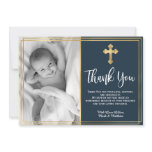 Gold and Navy Blue Baptism Thank You Cards Gold and Navy Blue Baptism Thank You Cards