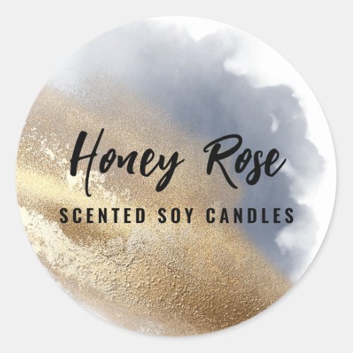 Gold And Navy Blue Candle Labels