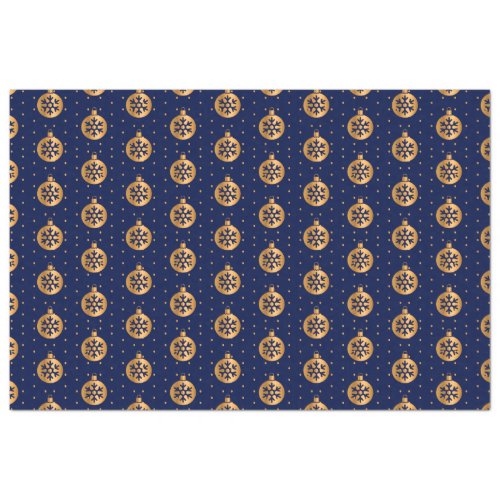Gold and Navy Blue Christmas Ornaments Tissue Paper