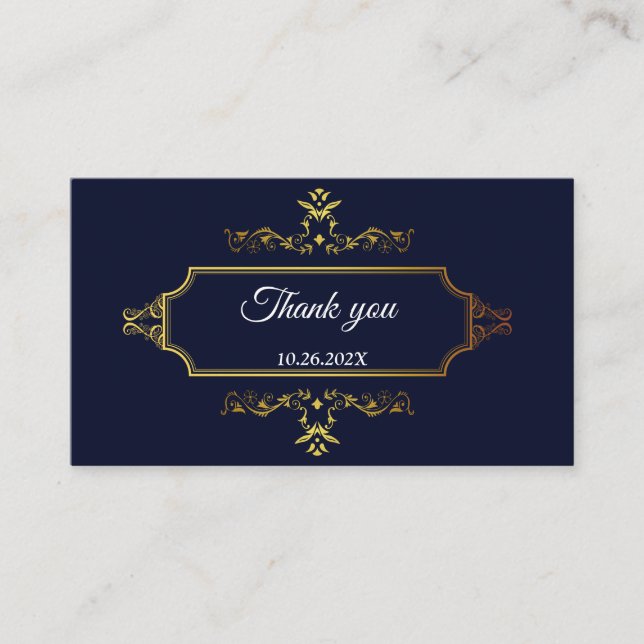 Gold and Navy Blue Indian Style Envelope Enclosure (Front)