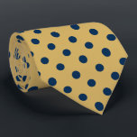 Gold And Navy Blue Polka-Dot Seamless Pattern Tie<br><div class="desc">Navy blue polka-dot seamless pattern over gold tones background.
Adjustable polka pattern size. Available on other products and can be requested for any of the products offered at Zazzle.</div>