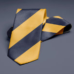 Gold and Navy Blue Stripes Tie<br><div class="desc">Stylish nautical stripes pattern in bold and classic colors perfect for the office or a night downtown.</div>