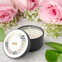 Gold and Navy Hexagon Wreath Calm 