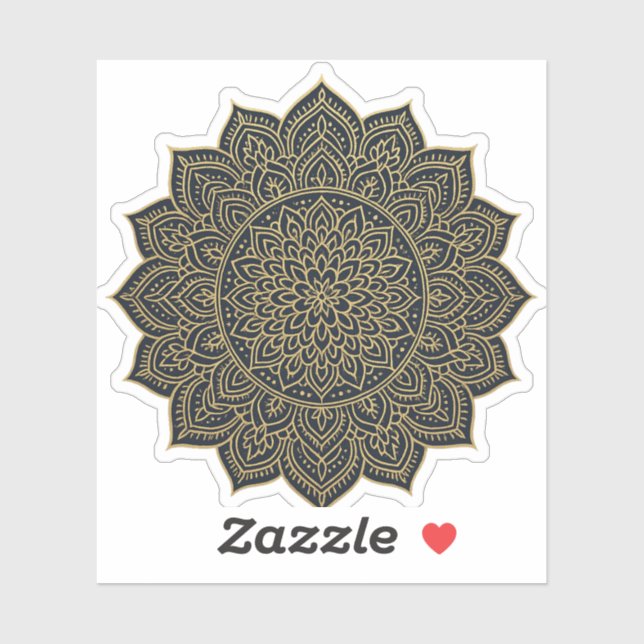 Gold and navy mandala  sticker (Sheet)