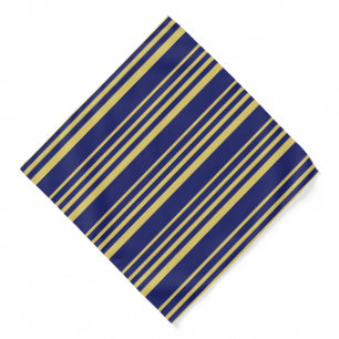 Gold and navy stripes patterned bandana