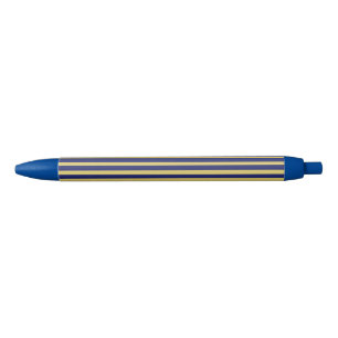 Gold and navy stripes patterned pen