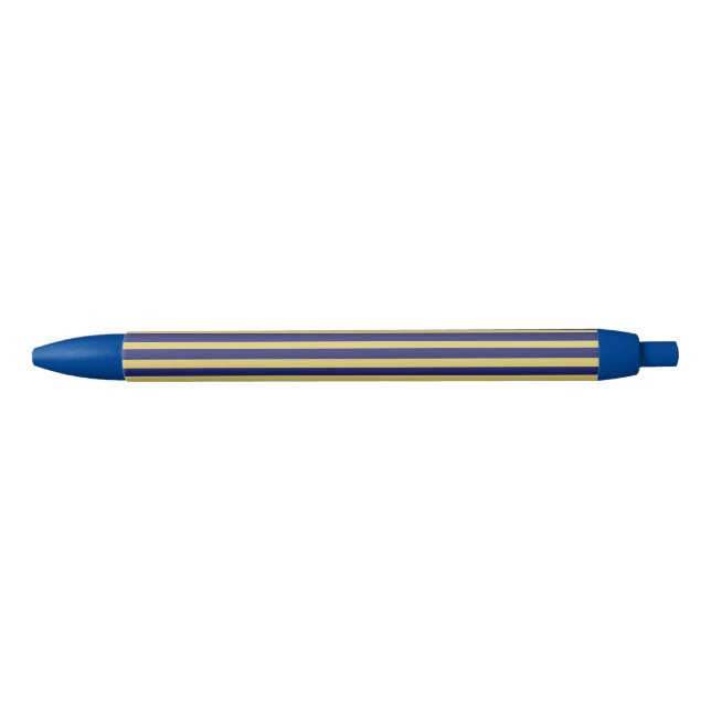 Gold and navy stripes patterned pen (Front)