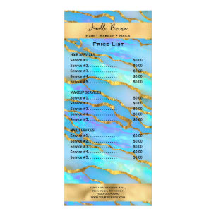 Gold and Opal Stone Services Price List Rack Card