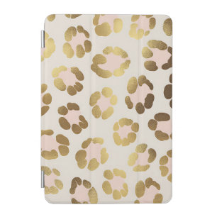 Gold and Pastel Pink Leopard Print Chic Animal iPad Mini Cover