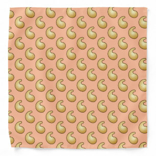 Gold and peach pink paisley bandana