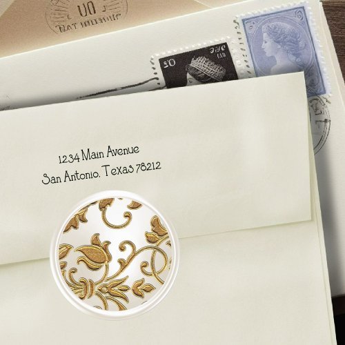 Gold and Pearl Damask Envelope Seal