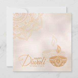 Gold and Pearl Happy Diwali Card