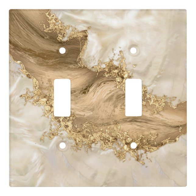 Gold and Pearl - Splatter and flow Light Switch Cover (Front)