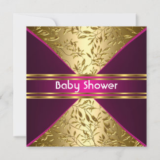 Gold and Pink Baby Shower Invitation