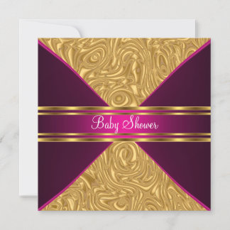 Gold and Pink Baby Shower Invitation