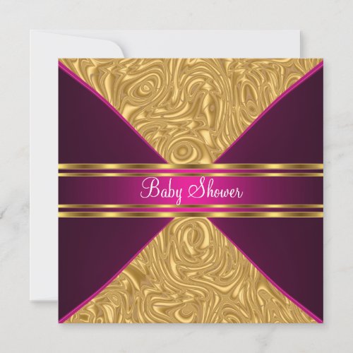 Gold and Pink Baby Shower Invitation