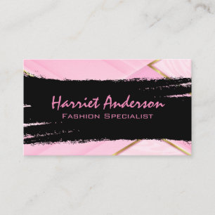 Gold and Pink Black Brushed Stylish Business Card