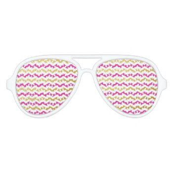 Gold And Pink Chevron Pattern Party Sunglasses by EnduringMoments at Zazzle