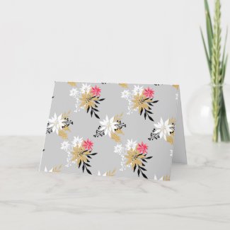 Gold And Pink Christmas Card