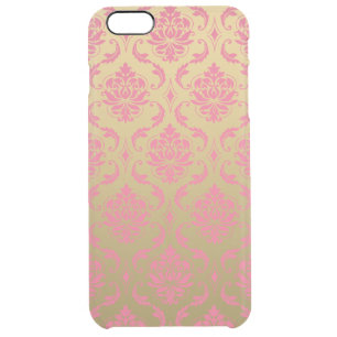 Gold and Pink Classic Damask Clear iPhone 6 Plus Case