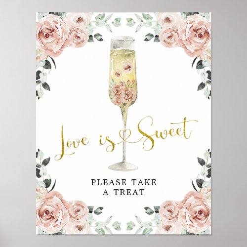 Gold and Pink Dusty Rose Soiree Love is Sweet Poster