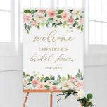 Gold and Pink Floral Bridal Shower Large Welcome Foam Board<br><div class="desc">Gold and Pink Floral Bridal Shower Large Welcome Sign</div>