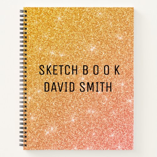 Gold And Pink Glitter Notebook