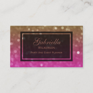 Gold and Pink Glitz Business Cards