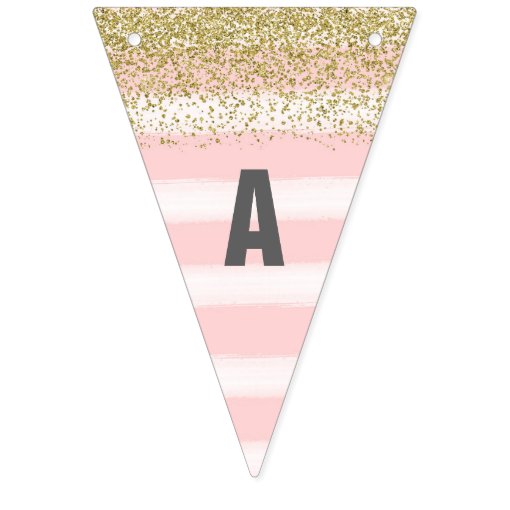 Gold and Pink Happy Birthday Banner | Zazzle