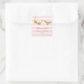 Gold and Pink Lingerie Bridal Shower Favor Sticker (Bag)