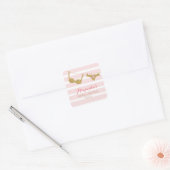 Gold and Pink Lingerie Bridal Shower Favor Sticker (Envelope)