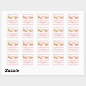 Gold and Pink Lingerie Bridal Shower Favor Sticker (Sheet)