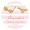 Gold and Pink Lingerie Bridal Shower Favor Sticker