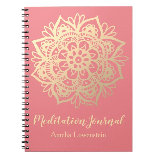 Gold and Pink Mandala Meditation Journal (Front)