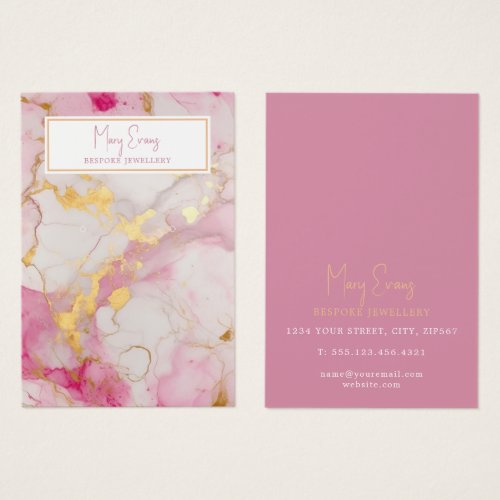 Gold and pink marble effect earring display card